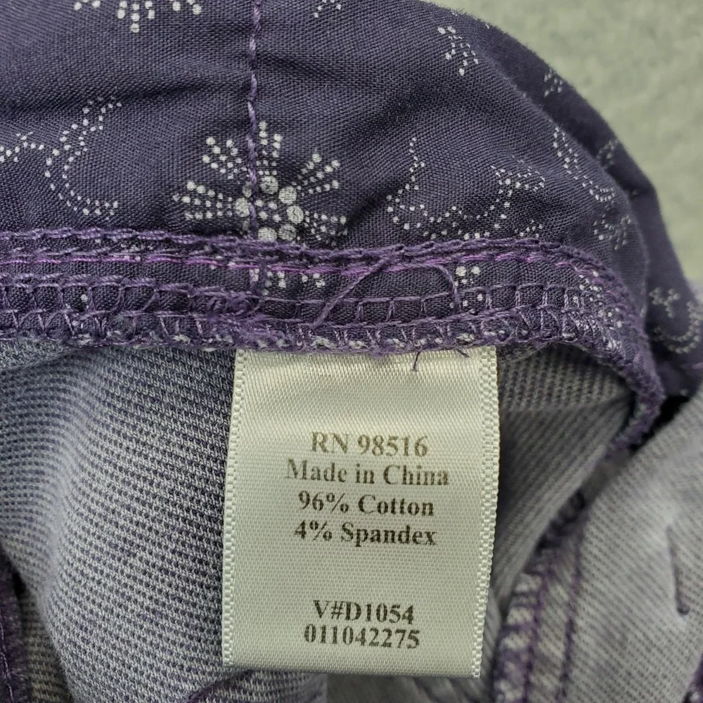 Coldwater Creek Flared Leg Jeans Womens 12P Purple Denim Stretch Streetwear
